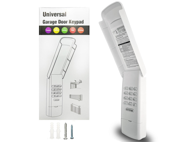Universal Garage Door Opener Keypad for Liftmaster Chamberlain Craftsman Wayne Dalton Openers Produced Since 1993 (White)