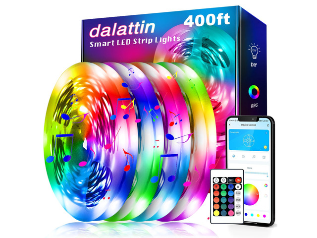 Led Lights for Bedroom 400ft, Smart Led Strip Lights with App Control Remote, RGB LED Light Strips, 24V Led Strip Lights for Room and Holiday...