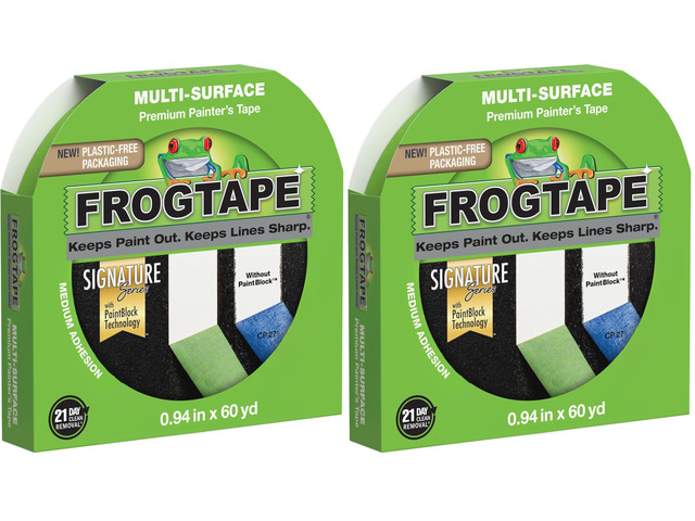 Multi-Surface Painters Tape with PAINTBLOCK, 1 Inch Wide (0.94 In. x 60 Yds), Medium Adhesion, Green, 1 Roll (Pack of 2) (1358463)