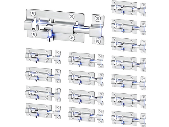 16 Pack Barrel Bolt Latch, 3 Inch Stainless Steel Slide Latch Lock Brushed Finish, Sliding Bolt Lock Latches, Thickened Stainless Steel, Sliding...