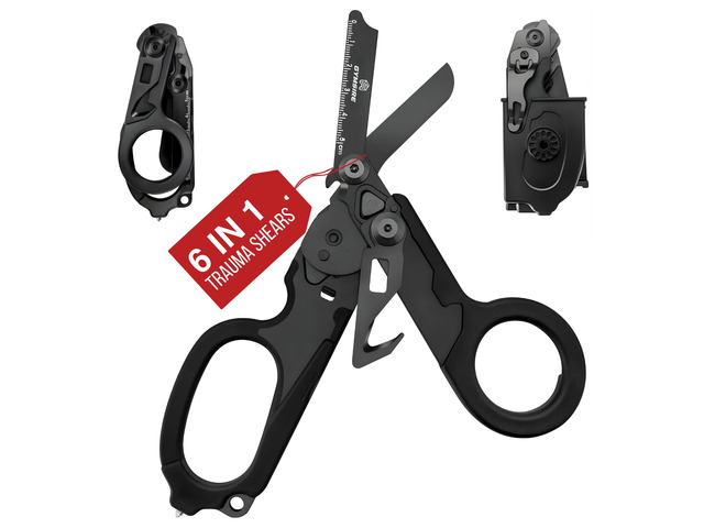 Heavy Duty 6 in 1 Multifunctional Trauma Shears Foldable Stainless Steel Emergency Response Scissors Survival Shears With Holster Medical...