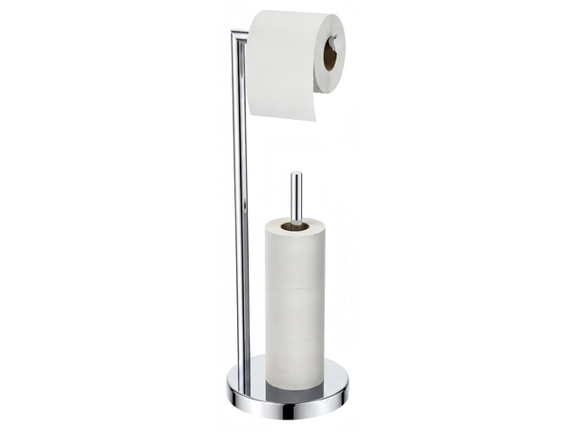 Toilet Paper Holder Stand with Storage for 4 Rolls, Chrome Modern Freestanding SUS 304 Stainless Steel Bathroom Tissue Roll Organizer with Heavy...