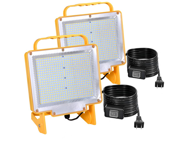 2-Pack 100W LED Work Light with No Burn Risk,5000K Daylight 12,000LM 10FT UL Listed 18AWG Power Cord,Adjustable Lighting Direction Portable Shop...