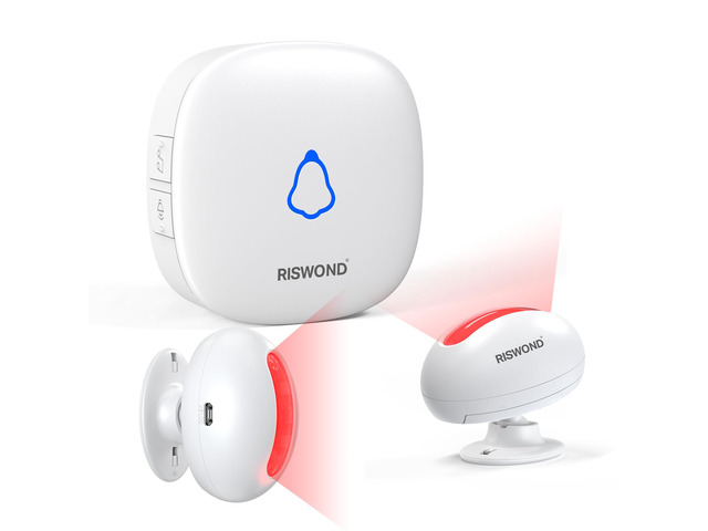 Wireless Motion Sensor Door Chime: Business Entry Doorbell Indoor Alarm Motion Sensor Doorbell Alarm Buzzer Store Entrance Alert Bell (500Ft Range,...