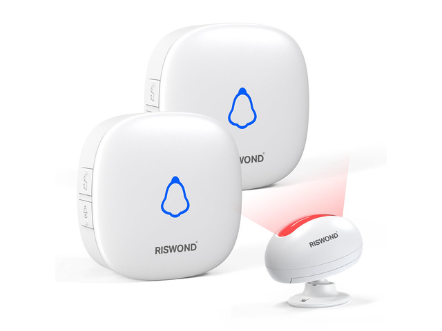 Wireless Motion Sensor Door Chime: Business Entry Doorbell Indoor Alarm Motion Sensor Doorbell Alarm Buzzer Store Entrance Alert Bell (500Ft Range,...