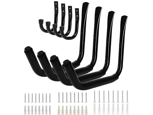 15' Heavy Duty Garage Storage Hooks, 8 Pack Wall Mount Kayak Rack Kayak Hook for Hanging Indoor/Outdoor, 100LB Large Wall Hook for Ladder...