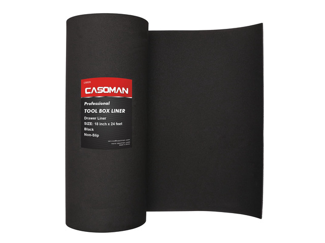Professional Tool Box Liner, Drawer Liner, Shelf Liner, 18 inch(Wide) x 24 feet (Long), Non-Slip, Black