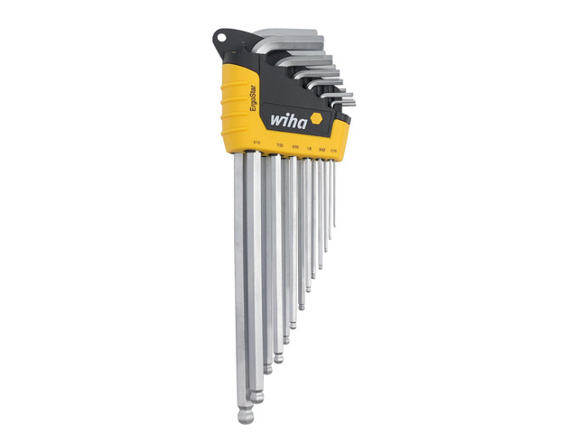 66988 ErgoStar Ball End Hex L-Key Set, 13 Piece, Inch Patented Auto-Open Holder, Chrome-V-Moly Steel - Screwdriver Bit Sets