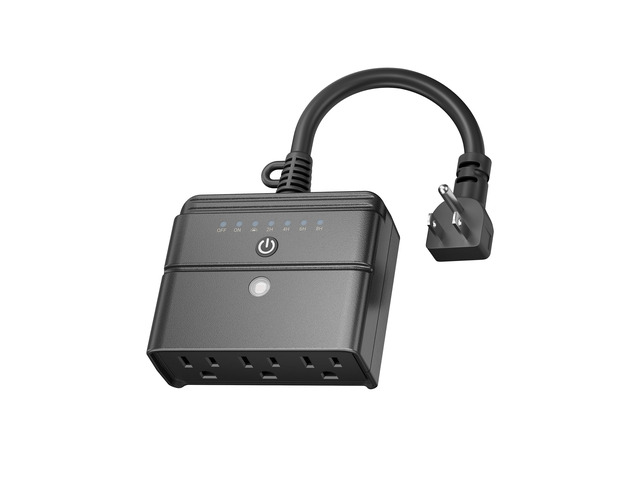 Outdoor Timer for Lights, 15A 1/2HP, 2 Grounded Outlets, ETL Listed Dusk-To-Dawn+2/4/6/8H Countdown; 125V 15A 1/2HP; Waterproof Outlet Timer for...