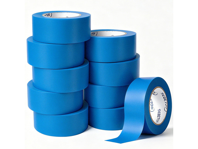 10Rolls Painters Tape 2 inch Wide Bulk Blue Masking Tape for Painting 55yds UV Resistant Painters Tape for Home Projects Wall Trim Edge Indoor...