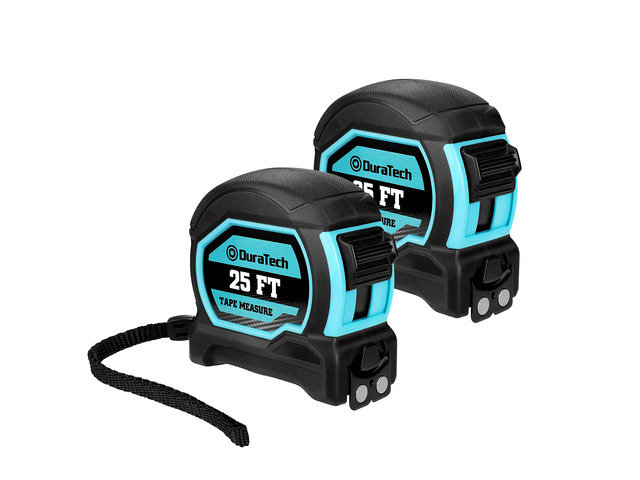 25FT Magnetic Double-Sided Tape Measure, Easy Read Measuring Tape 2 Pack Retractable Measurement Tape with Fractions 1/8, Magnetic Hook and Shock...