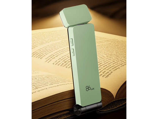 Book Light, Rechargeable Clip-On LED Reading Light for Bed 3 Color Temperatures with Stepless Dimming, Ultralight Bookmark Design for Book Lovers,...