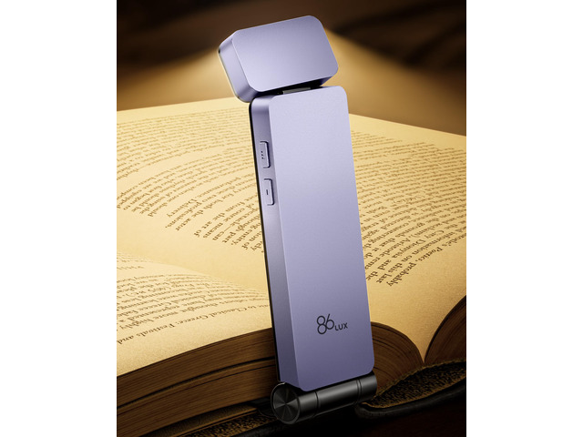 Book Light, Rechargeable Clip-On LED Reading Light for Bed 3 Color Temperatures with Stepless Dimming, Ultralight Bookmark Design for Book Lovers,...