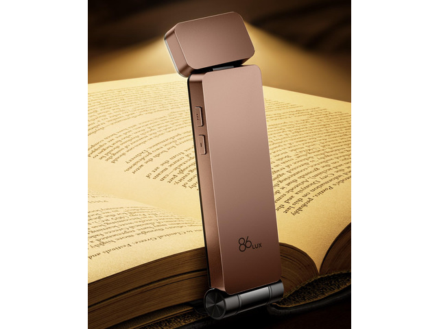 Book Light, Rechargeable Clip-On LED Reading Light for Bed & Night Use - 3 Color Temperatures with Stepless Dimming, Ultralight Bookmark Design for...