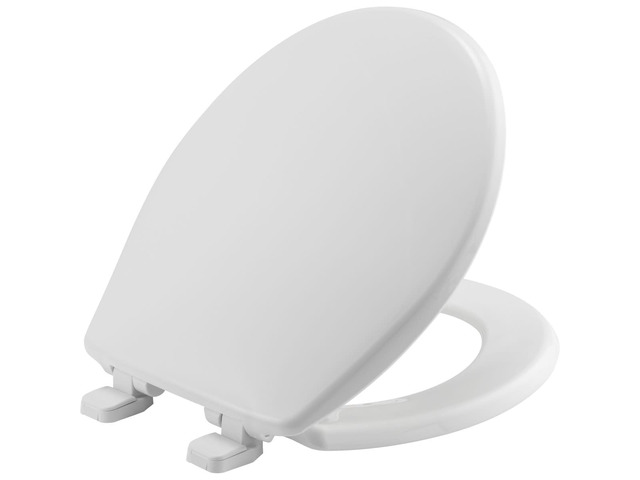 730SL Slow Close Toilet Seat, Hinges Never Loosen, Durable Plastic, Made in USA, Round, White