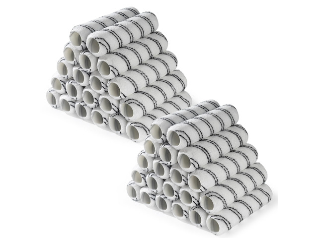 Microfiber Paint Roller 9 Inch, 3/8 Inch Nap, 40 Pack 9 Inch Microfiber Paint Roller Covers, Large Replacement Covers for Wall Painting and Paint...