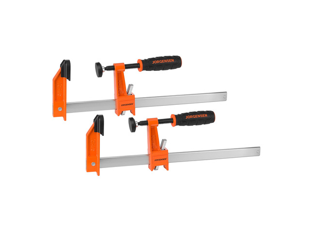 12' Heavy-Duty Steel Bar Clamp Set, 1000 lbs Load Limit, 2-Pack F Clamps for Woodworking, Metalworking and DIY Projects