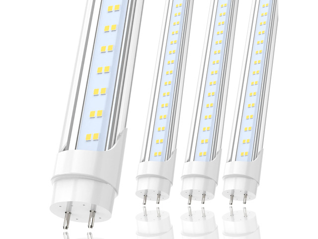4FT LED T8 Type A+B Tube Lights, 24W(65W Equivalent), 3200LM, 5000K Single or Double End Powered, Plug and Play or Ballast Bypass, 4 Foot T10 T12...
