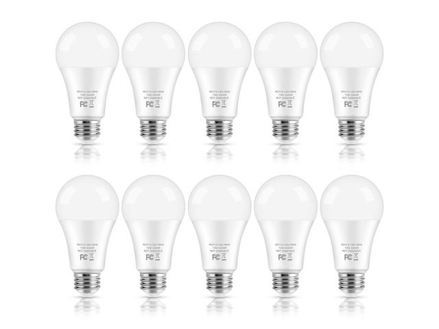 LED Light Bulbs, 100 Watt Equivalent A19 LED Bulbs, 13W 5000K Daylight White 1500 Lumens Non-Dimmable Bright E26 Edison Medium Screw Bulbs for Home...