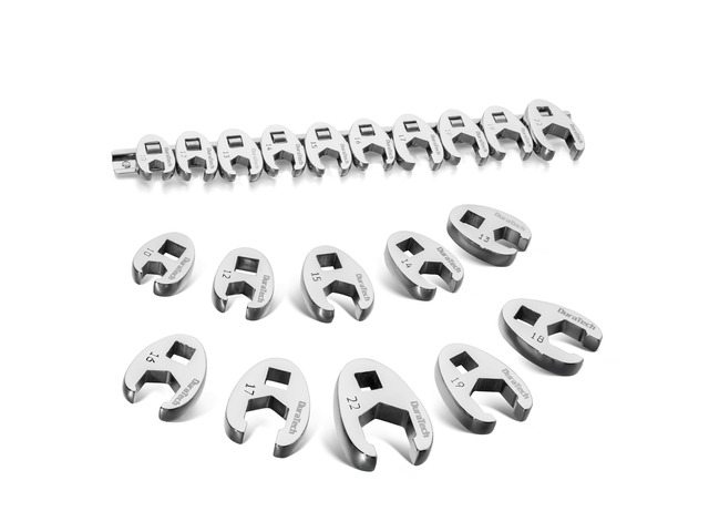 10-Piece 3/8' Drive Crowfoot Wrench Set, Flare Nut Wrench Set Metric, 10mm-22mm, Designed for Tube Nuts and Flare Fittings on Brake, Fuel and A/C...