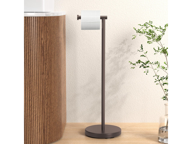 Bronze Toilet Paper Holder Stand, 26' H Free Standing, Heavy Base 304 Stainless Steel, Cement-Filled Base, Anti-Slip Pad, Fits All Roll Sizes,...