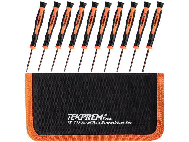 10 in 1 Small Torx Screwdriver Set of T2-T15, T2 T3 T4 T5 T6 T7 T8 T9 T10 T15 Torx Security Bits Complete Star Repair Kit for...