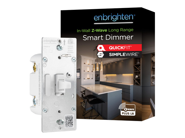 Z-Wave Long Range Dimmer Switch, 800 Series, Toggle Line/Load Swapping, Direct 3-Way (No Add-On Needed), White or Light Almond, Hub Required, Works...