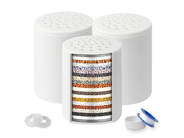 3 Pack 20 Stage Shower Filter Replacement Cartridge Shower Filter for Hard Water, Universal Fit, Reduces Chemicals & Chlorine, High Output