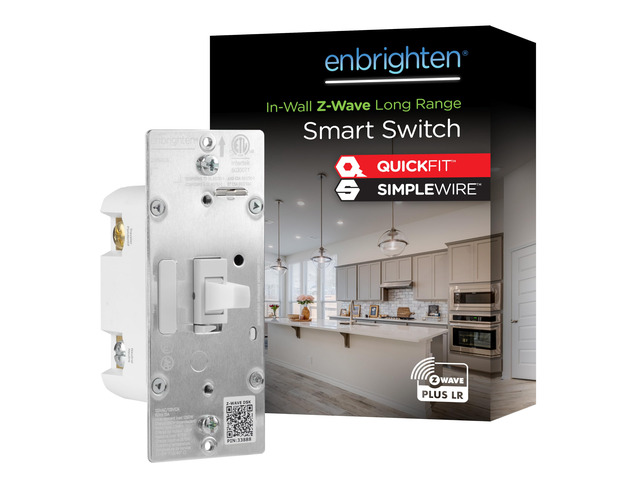 Z-Wave Long Range On/Off Switch, 800 Series, Toggle Line/Load Swapping, Direct 3-Way (No Add-On Needed), White or Light Almond, Hub Required, Works...