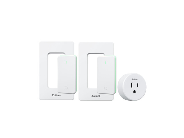 Remote Control Outlet Plug with 2 Light Switches, 80-275V/15A/1500W 300 ft, Buckle Design & Removable, No Wiring Needed, Programmable, for...