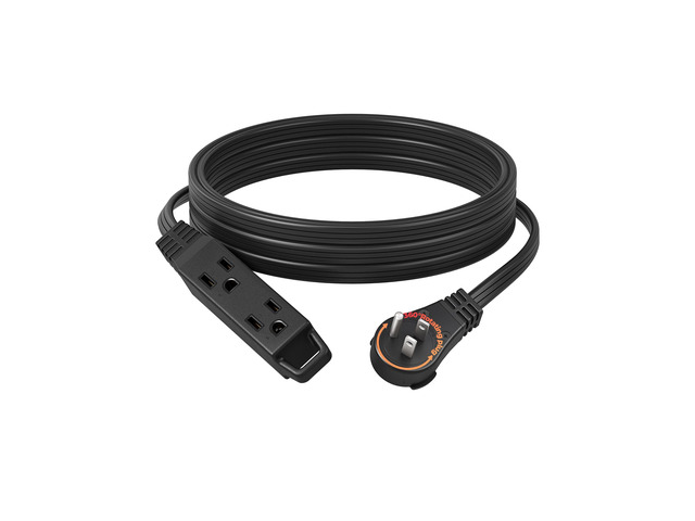 15FT Flat Plug Extension Cord, 360° Rotating Plug, 16/3 3 Prong, Ultra Thin, 13A/125V/1625W, Grounded Flat Power Cable for Indoor Narrow Space,...