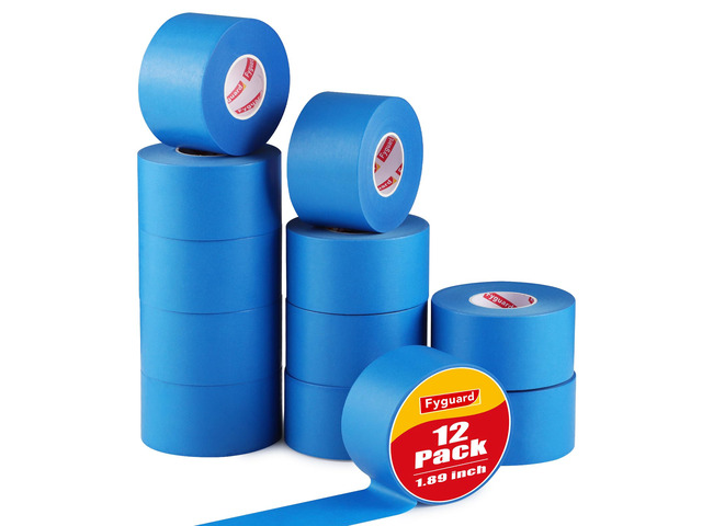 12 Rolls Painters Tape 2 Inch Wide Blue Painters Tape for Wall Painting 12Rolls×55Yd Upgrade Washi Tape UV Resistant Multi-Surface Masking Tape for...