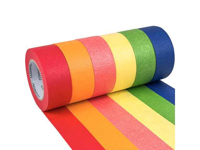 Colored Masking Tape 1.88 inches x 60 Yards,Rainbow Colors Painters Tape 6 Rolls Colorful Painters Tape for Painting, Arts & Crafts, Labeling,...