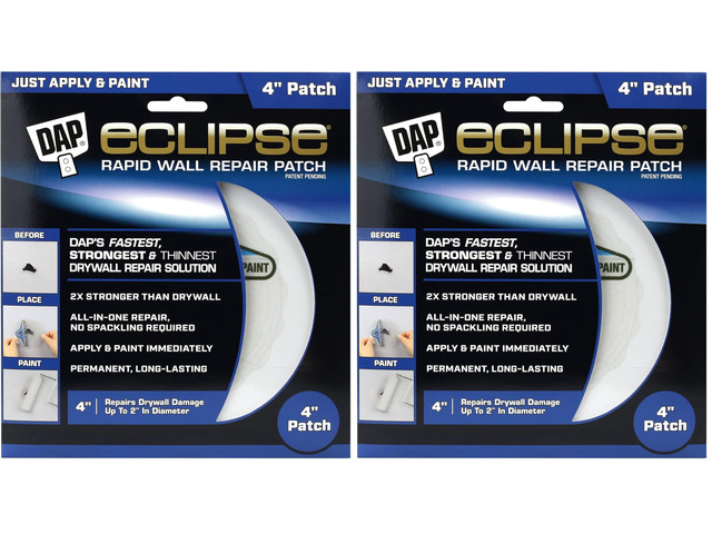 7079809163 Repair Eclipse Wall Patch, 4 Inch, Clear,White (Pack of 2)