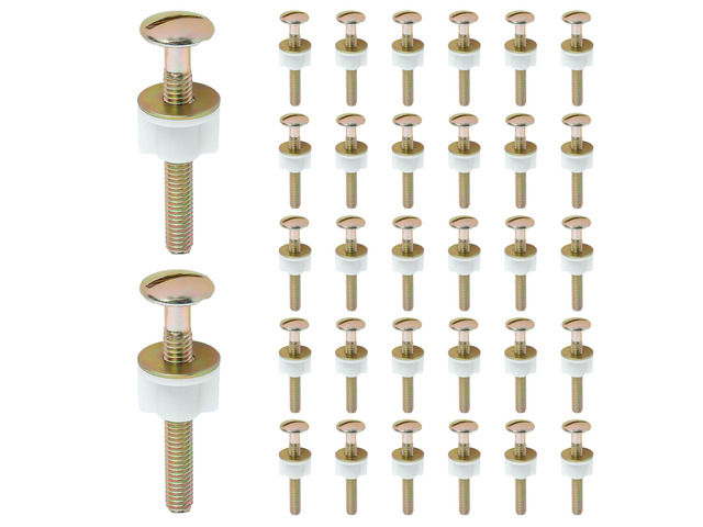 Toilet Seat Screws, Toilet Seat Bolts, Hinge Bolts & Nuts, 32 Pcs Plastic Nuts and Metal Washers, Heavy Duty Fastener, Universal Toilet Seat Bolts,...