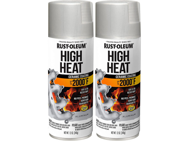 248904 Automotive High Heat Spray Paint, 12 Ounce (Pack of 2), Flat Aluminum