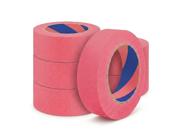 Painters Tape, 1 inch x 55 Yards x 6 Rolls Pink Painters Masking Tape for Indoor and Outdoor Use, Medium Adhesive Paint Tape for DIY Crafts, Arts,...