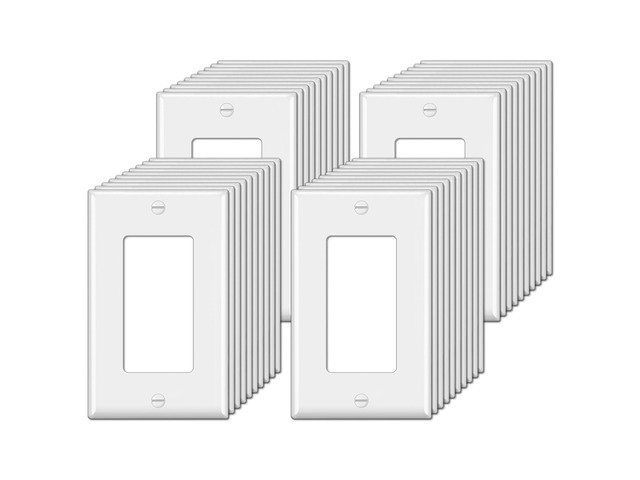 40 Pack Decorator Wall Plates 1-Gang Electrical Cover Plate, White UL Listed, Standard Size 2.76 x 4.5, Electrical Outlet Receptacle Covers,...