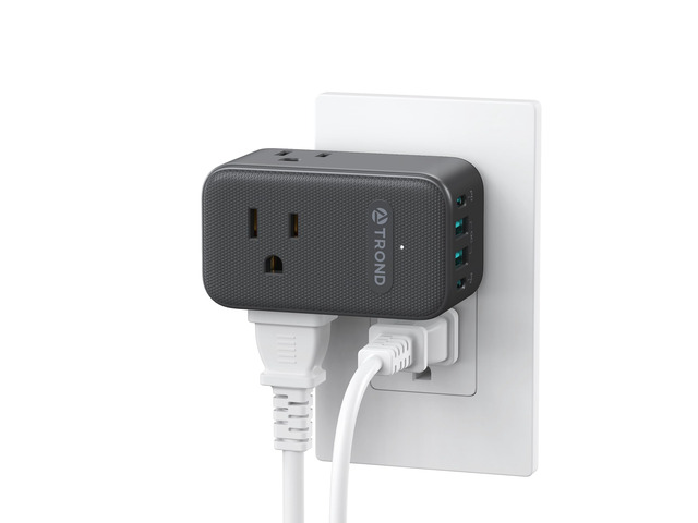 Multi Plug Outlet Extender - 3 AC Outlet Adapter with Rotating Plug Black Power Splitter with 2 PD 20W USB C Charger, A Compact Solution to Home...