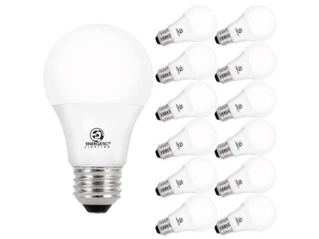 Energetic A19 LED Bulb 60W Equivalent Soft White, 2700K LED Light Bulbs, E26 Standard Base, 8W 760LM, Non-Dimmable, ETL Listed, 12 Pack