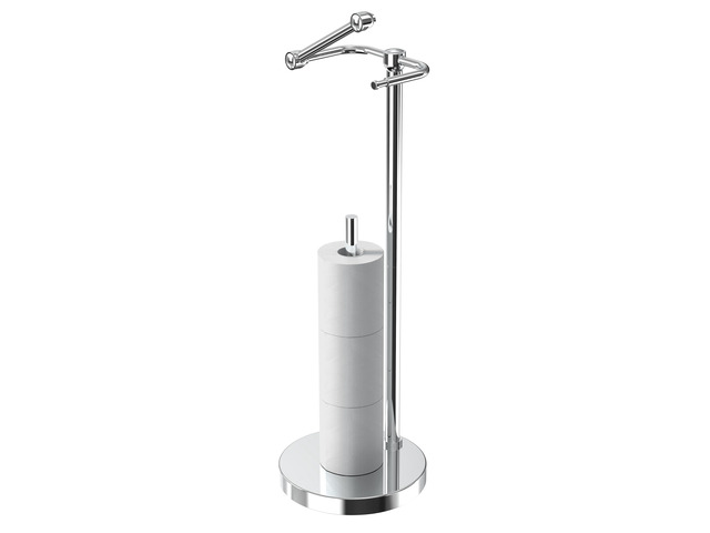 Toilet Paper Holder Stand, Post Pivoting Design Free Standing Toilet Paper Holder with Storage for 4 Rolls, SUS304 Stainless Steel Tissue Holder...