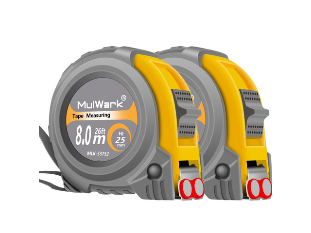 2 Pack Metric Tape Measure, Easy Read Measuring Tape Retractable with Fractions 1/8, Both-Side Metal Blade, Magnetic Hook & Shockproof Case for...