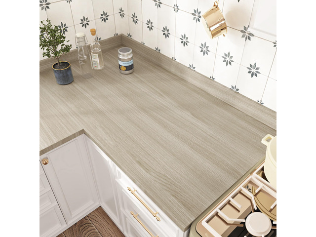 Neutral Wood Contact Paper for Countertops Waterproof Wood Peel and Stick Wallpaper Self Adhesive Kitchen Counter Contact Paper for Tables Dresser...