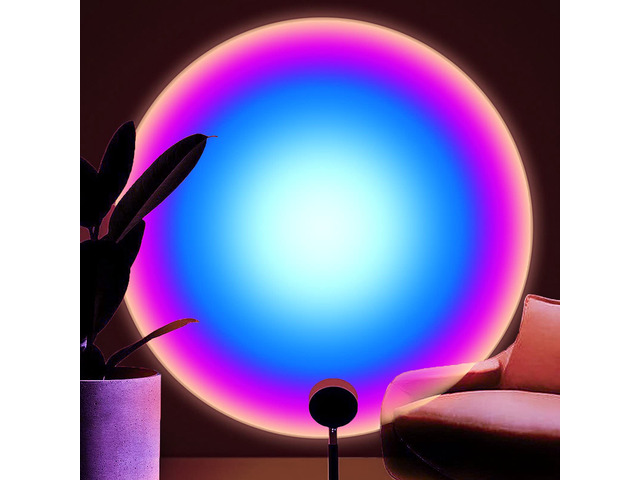Sunset Lamp Projection Rotation Rainbow Projection Lamp Led Romantic Visual Led Light Network Red Light with USB Modern Floor Stand Night Light...