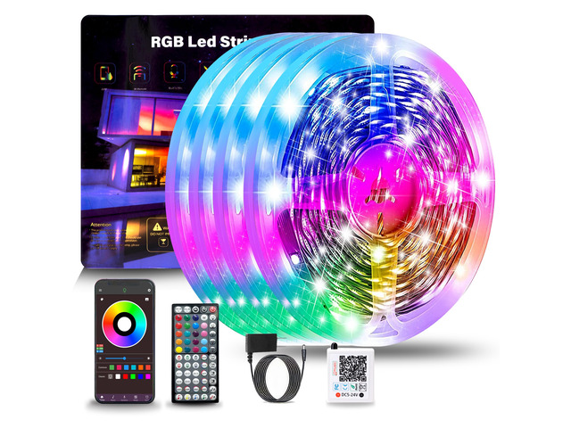 390FT RGB Led Lights for Bedroom with Remote & App Control, 4 * 97FT Music Sync Led Light Strip, Color Changing Led Strip Lights, DIY Dimmable Led...