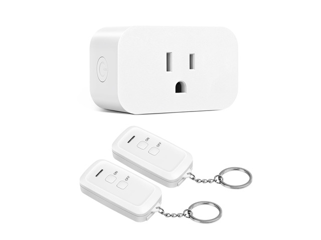 Remote Control Outlet, 100FT Range, 15A/1875W 2 Remotes, Remote Outlet Switch for Indoor Lights/Fans, Floor Lamps, Bedside Lamps