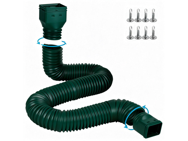 16.5ft Long Gutter Downspout Extensions Flexible, 4' Diameter Drain Downspout Extender, Down Spout Drain Extender for Rainwater Drainage,...