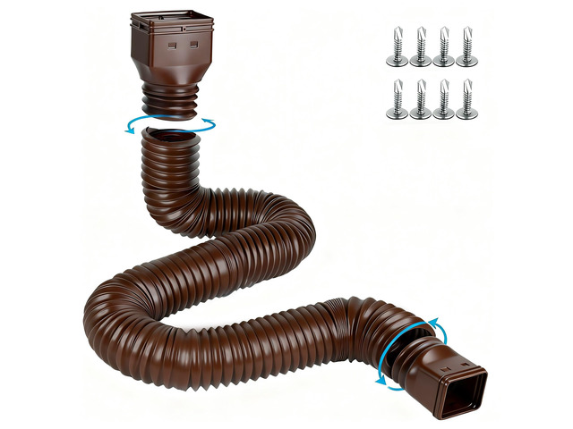 16.5ft Long Gutter Downspout Extensions Flexible, 4' Diameter Drain Downspout Extender, Down Spout Drain Extender for Rainwater Drainage,...
