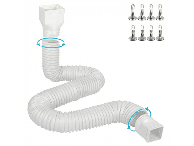 16.5ft Long Gutter Downspout Extensions Flexible, 4' Diameter Drain Downspout Extender, Down Spout Drain Extender for Rainwater Drainage,...