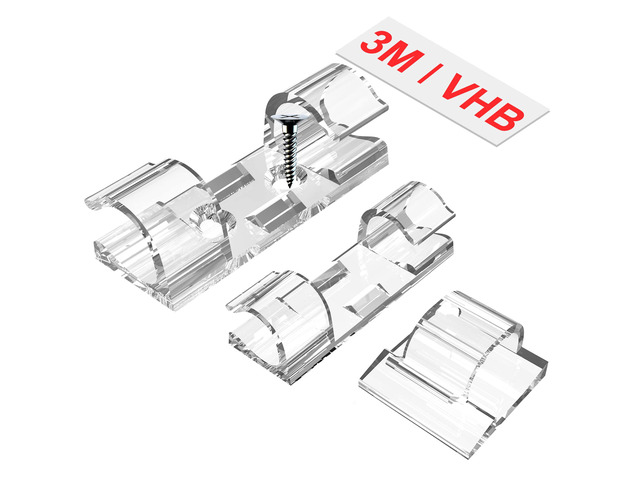 Adhesive Cable Clips Clear (M & L Sizes, 60 PCS), Indoor/Outdoor Outdoor Light Clips Cord Clips for Wires on Wall, Wire Holders for Cords, USB, Power...